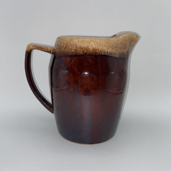 Kathy Kale BROWN DRIP Glaze  #7011 Ice Lip  Pitcher, Exc Cond. 8" Tall, Vintage - Picture 1 of 10